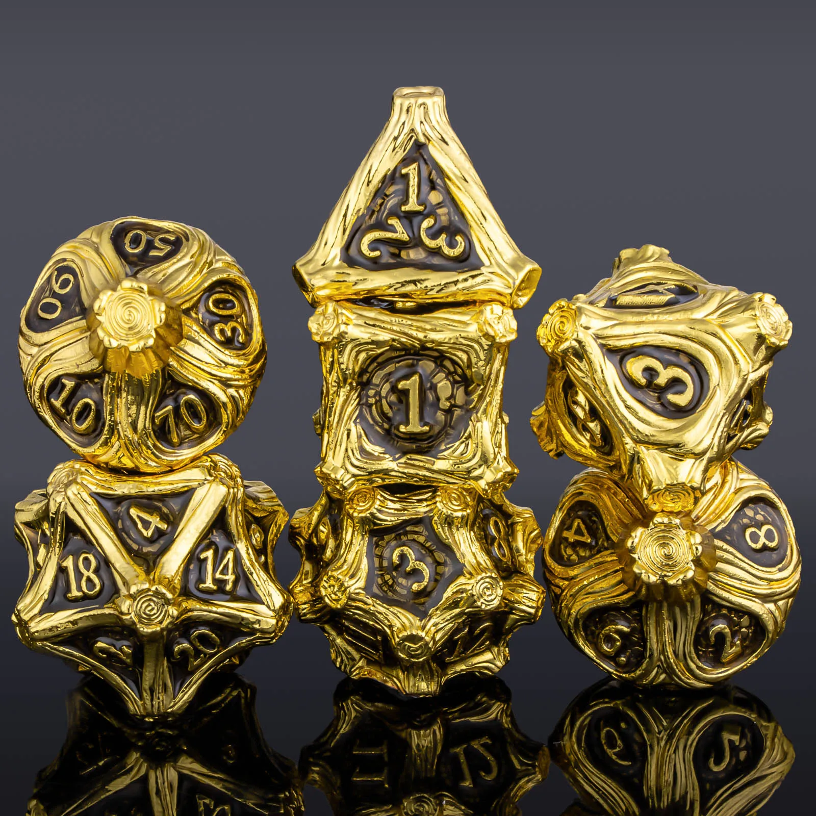 DnD Skull&Dragon metalen dobbelstenen set, metalen scherpe rand dobbelstenen voor kerkers en draken, polyhedrale dobbelstenen voor tafelspellen, Dnd metalen dobbelstenen