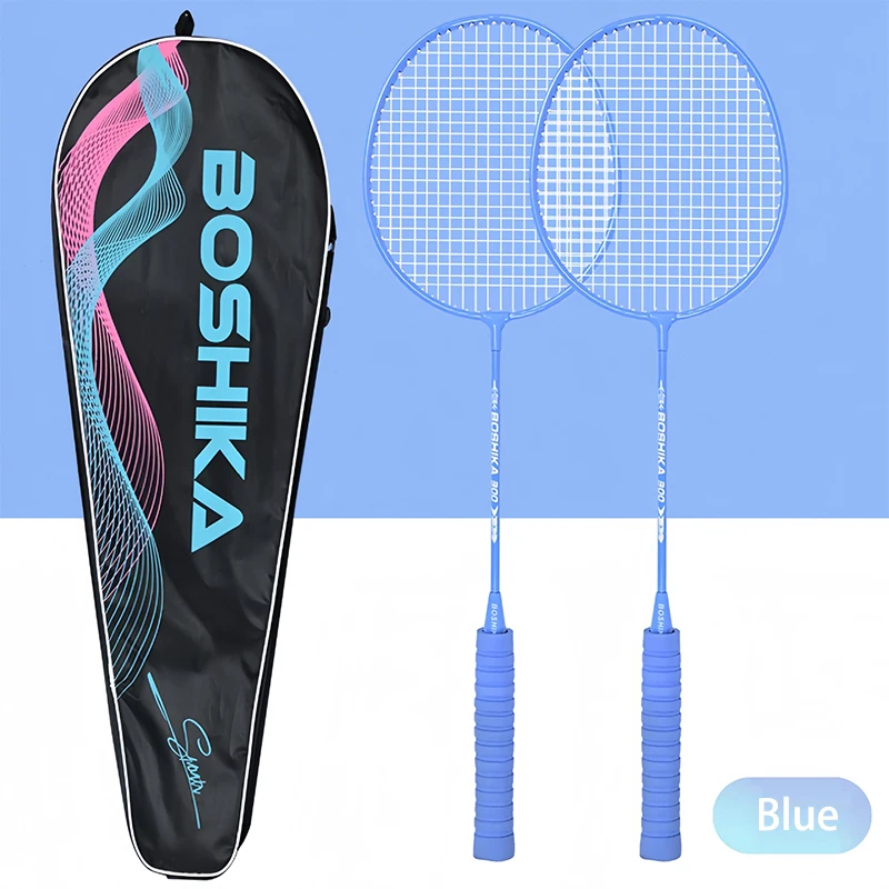 Stylish Blue Macaron Colors Badminton Rackets Foam Grip(Set of 2) Ideal for Adults High-Bounce Rackets for Beginners