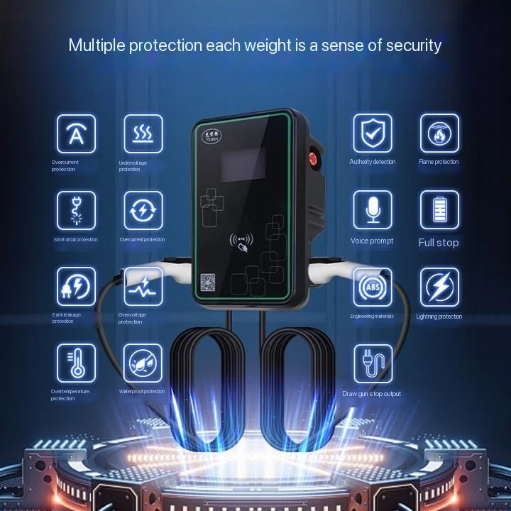 New AC 7kW Home Use Wall-Mounted EV Charger Post With GB Interface