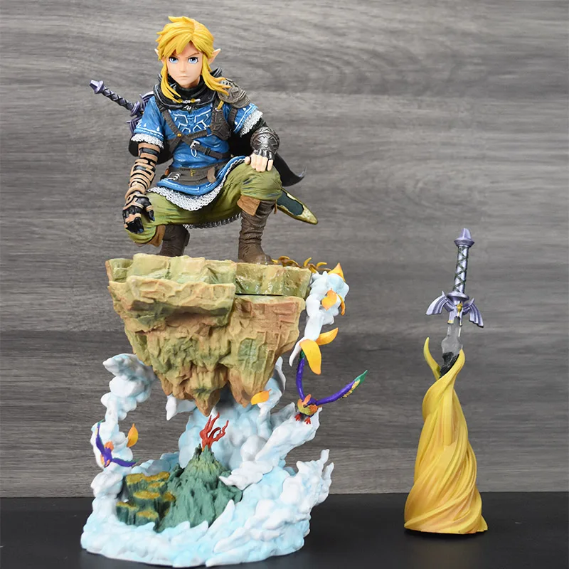 38cm Anime The Legend of Zelda Figure Dolls Link Action Figures Sky Sword Breath of The Model PVC Collection Ornament Toys Gifts