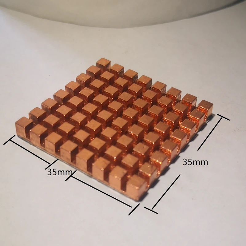 

Медный радиатор 35x35 мм толщиной 2 мм 3 мм 4 мм для аксессуаров для ноутбуков