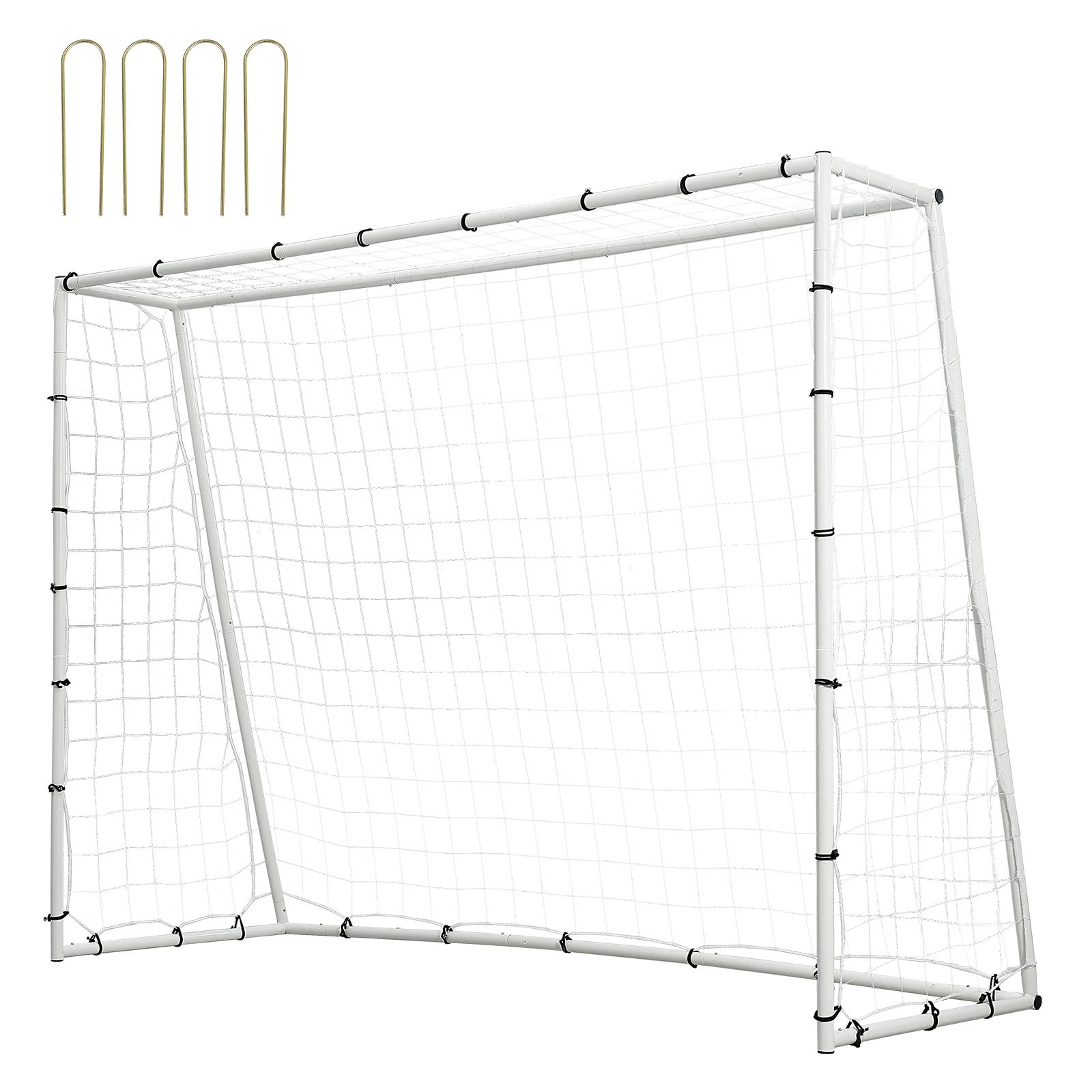 VEVOR Portería de Fútbol 242x92x184 cm Red Reboteadora de Fútbol Equipo Deportivo de Tubo de Hierro con Bolsa Portátil para Entrenamiento en Solitario, Entrenamiento en Equipo, Pases, Voleibol