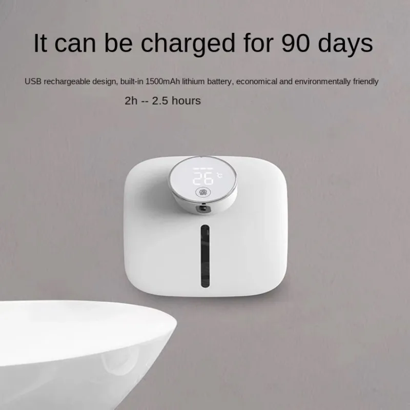 Dispensador de jabón inteligente inductivo, limpiador de manos de espuma pequeña, impermeable, carga USB, montado en la pared, desinfectante de manos de inducción