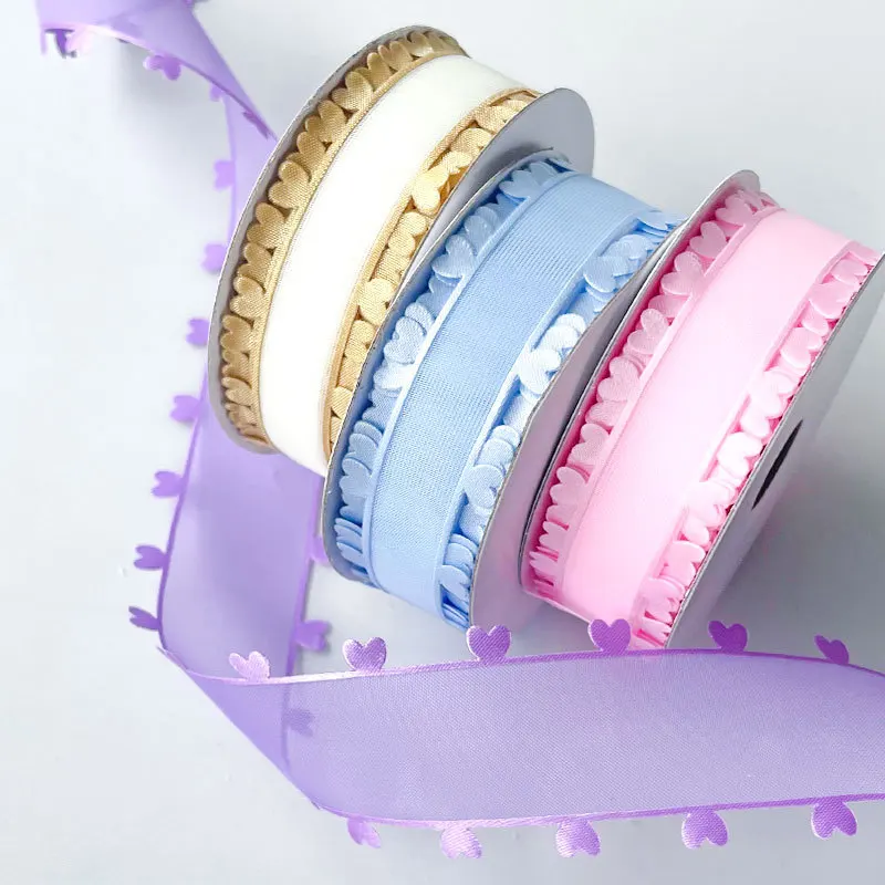 Лента из органзы Лента из органзы Love Ribbon 2,5 см х 20 ярдов для подарочной упаковки Лук ручной работы Цветочная упаковка