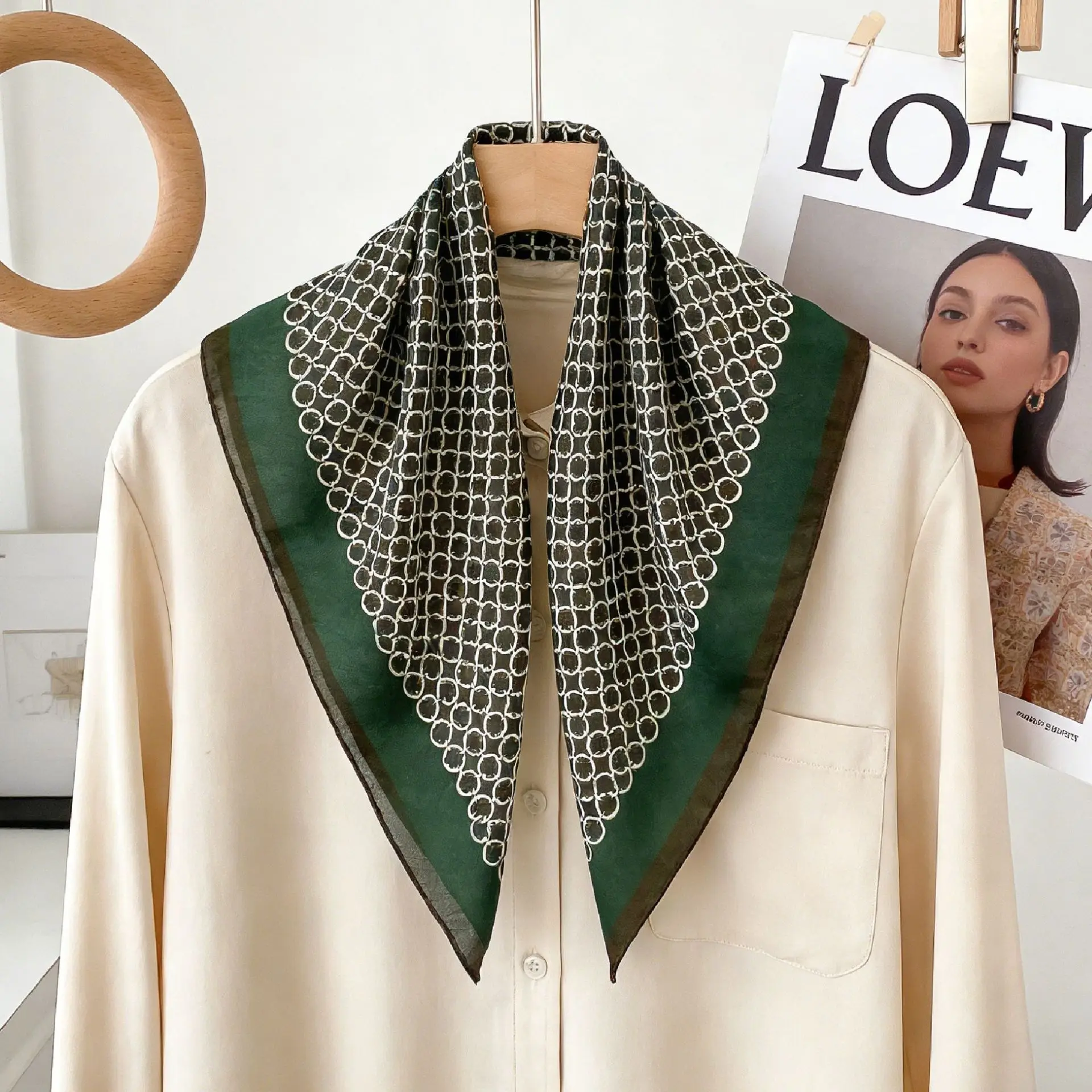 

Шелковый платок 70 см из чистого хлопка с принтом кешью, дышащая женская бандана, роскошный женский шейный платок, модный хиджаб, подарок для леди