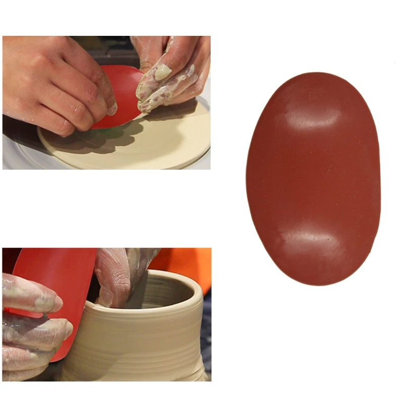 Red Pottery Rib Ceramic Clay Tools for Sculpting Remove Finger Marks 3pcs