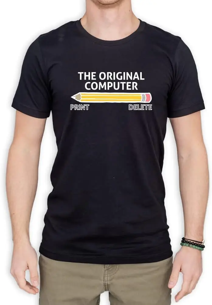 

The Original Computer Pencil Print Delete Funny Mens Womens T-Shirt Tee