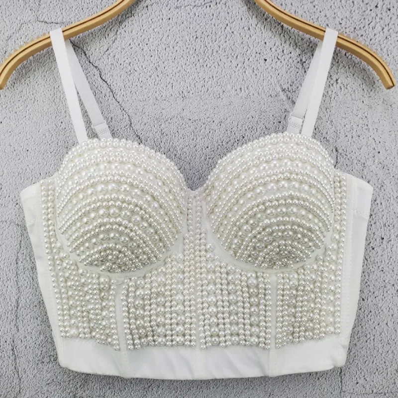 S972 Dropship Luxury Tube Tops Fashion Clothes Sweet Memory Beautiful Backless Strapless Top with Bubble Beads Underwear
