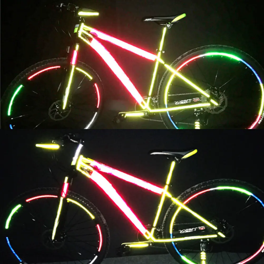 

7Pcs Bicycle Reflective Stickers Tape Waterproof Sun Fade Resistant Wash Resistant High Visibility Safety Wheel Rim Decals Bike