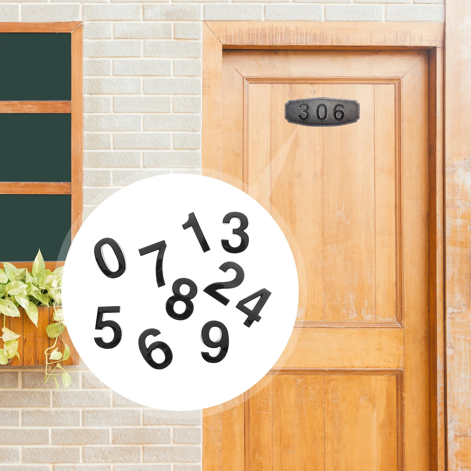 

10Pcs 3D House Number Stickers Resin Strong Adhesive Waterproof Doorplate Figure for Room Gate Address Sign 3D House Number