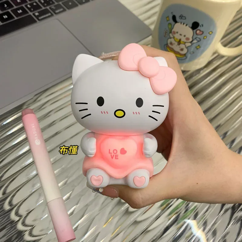 Sanrio Hello Kitty Can Say I Love You Valentine's Day Gift Love Luminous Doll  Toy Anime Kawaii KT Cat Figure Model Toys Gifts