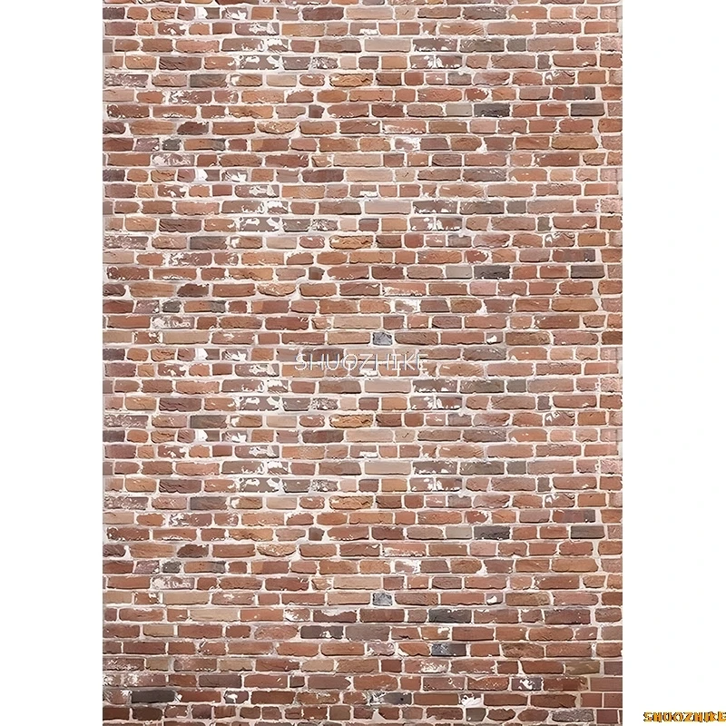 Shuozhike-レンガの壁と木製の床のテーマ写真の背景、ポートレート、子供の家の写真スタジオの背景、QY-82