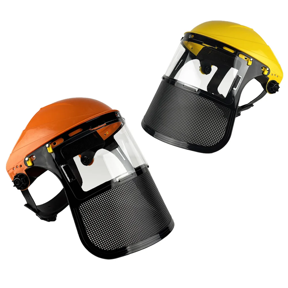 

Garden Grass Trimmer Weed Safety Helmet Hat With Full Face Mesh Mask For Logging Brush Cutter Forestry Protection New