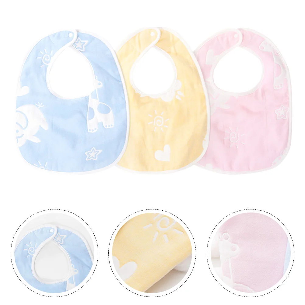 

3 Pcs Bibs Cotton Absorbent Bandana Drool Baby Girl For Boys Girls Men Women Unisex