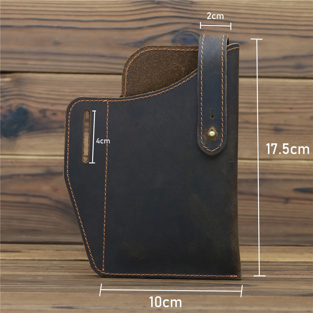 Fanny Waist Bag Men Genuine Leather Belt Bum Leg Hip Packs for Men 6-7.5inch Cell Phone Cigarette Lighter Box Case Outdoor Pouch