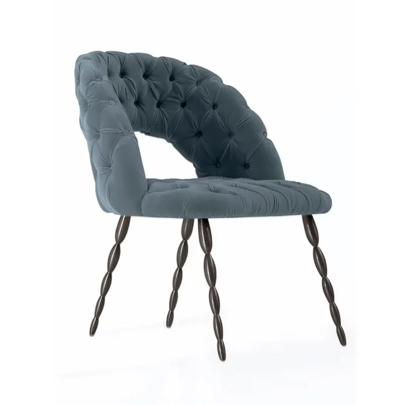 

Home Premium Dining Chair Stainless Steel Art Single Chair Villa Mansion Backrest Dressing