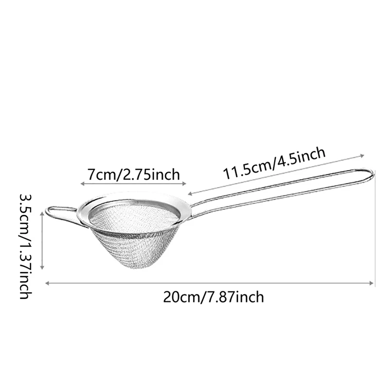 1PC Sturdy Durable Corrosion Resistant Fine Mesh Stainless Steel Conical Mesh Filter For Bar Tea Cocktail Pulp Coffee Grounds