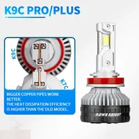DAWN KNIGHT K9C H11 H7 H4 Very Powerful Front LED Car Lamp 6000K 4300K Efficient Cooling System H1 HB3 HB4 Lights 12V 2pcs 5