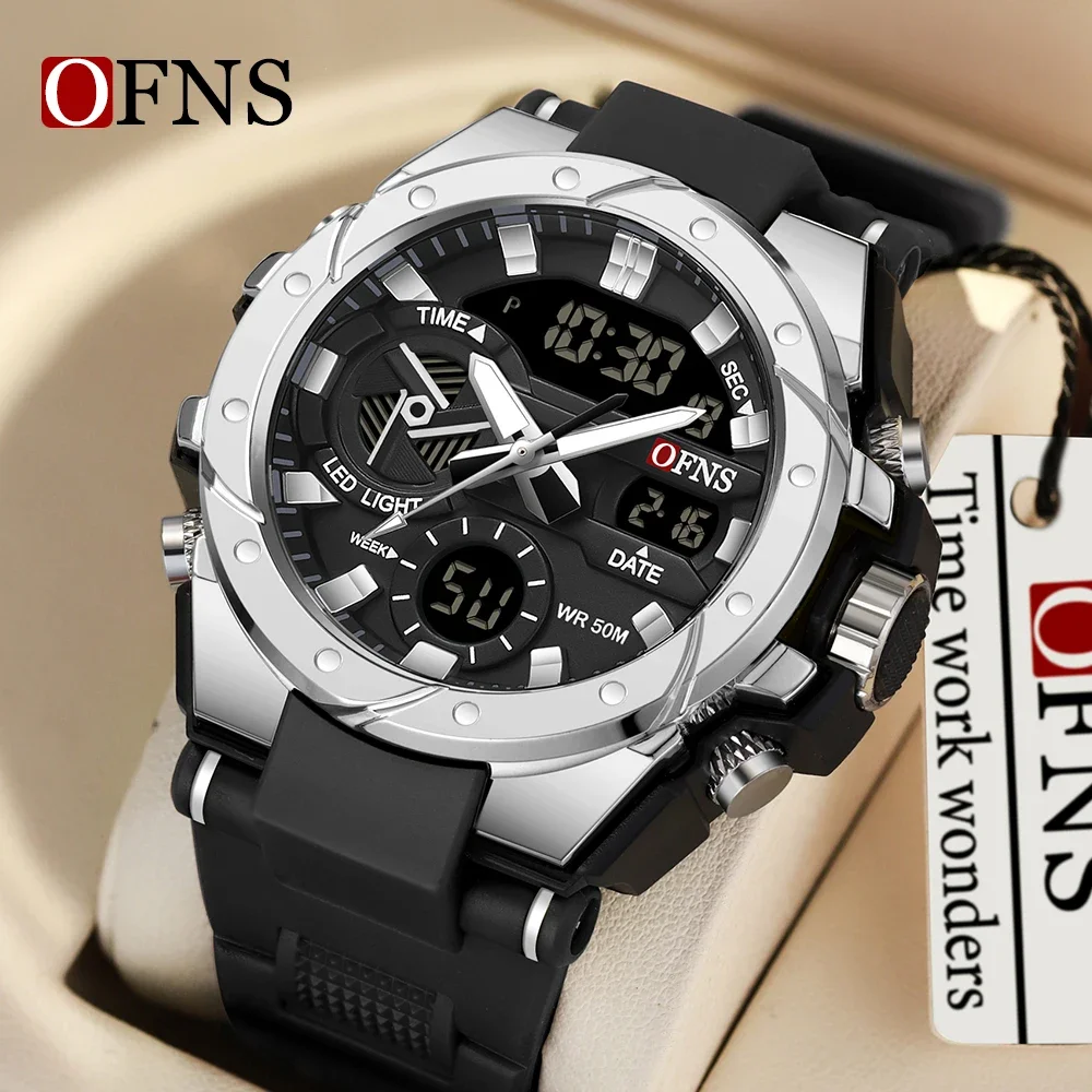 

OFNS 3313 Fashion Military Men's Watch Multi functional Outdoor Waterproof Men's Quartz Electronic Digital Watch