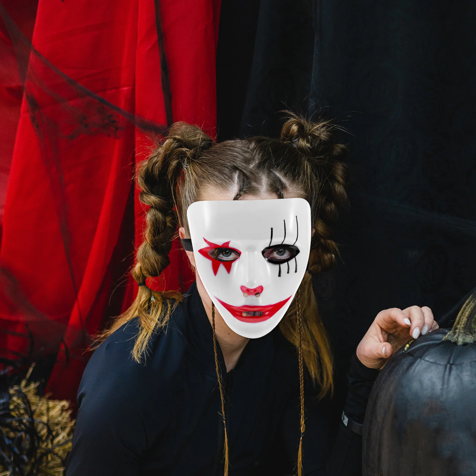 Máscara de hip-hop máscaras de baile em massa bola bailes traje halloween assustador mardi gras para homens trajes de palhaço