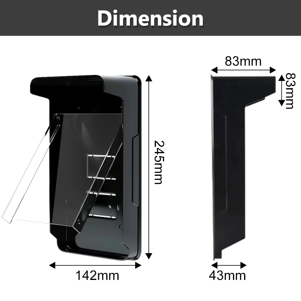 Cubierta a prueba de lluvia para exteriores, sistema de Control de acceso, dispositivo de reconocimiento Facial, intercomunicador de puerta,