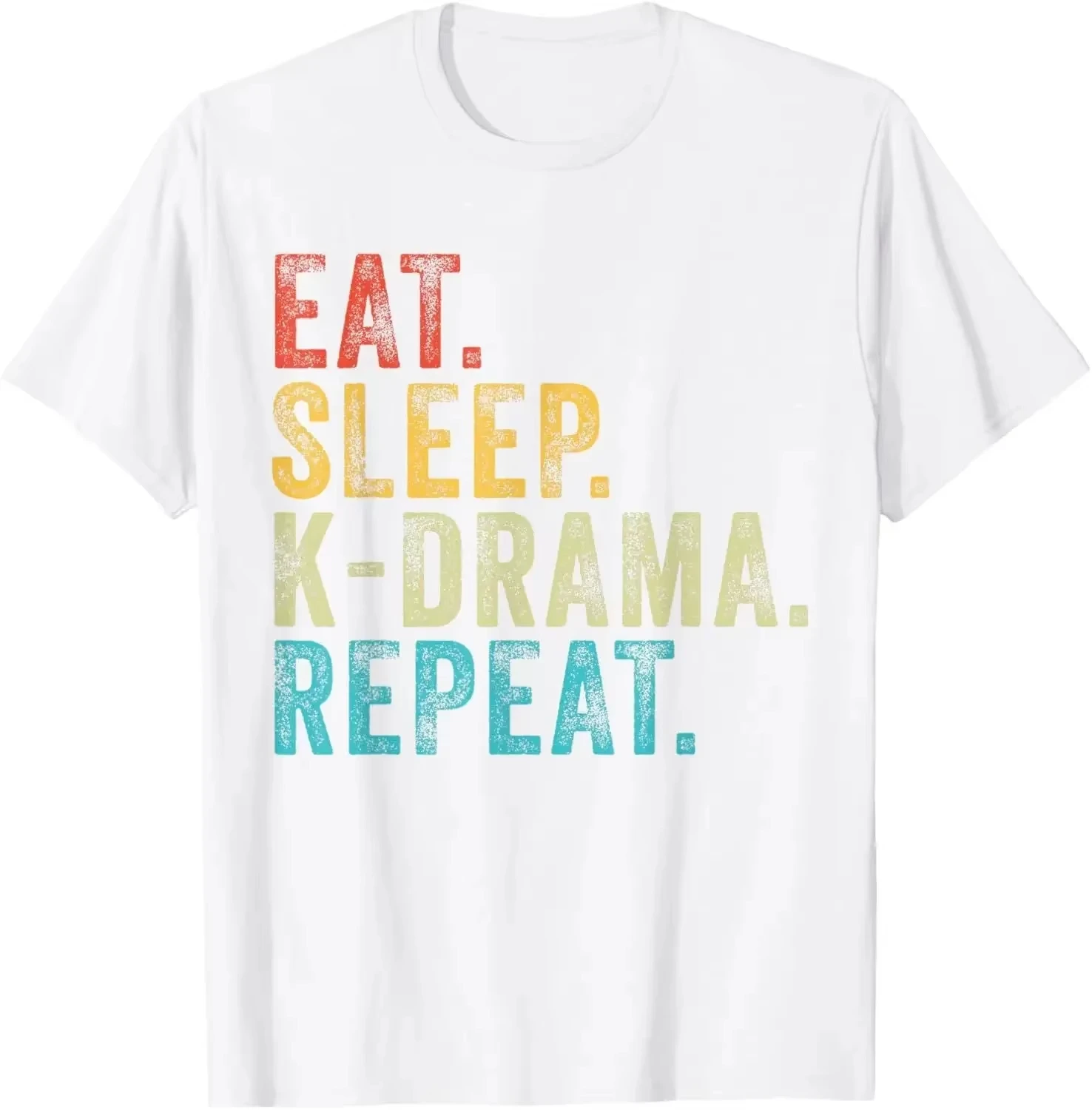 2025 أكل النوم K-دراما تكرار التلفزيون الفيلم الكوري التلفزيون هانغول تي شيرت النساء الملابس Kawaii الملابس الكورية Camisetas