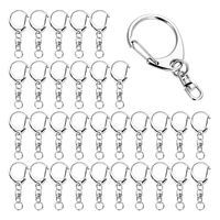 R2LE 50Pieces for Key Ring with Chain for Key Chain Clip D Hook with Open Jump Ring for Keychain Making Make Your Own fo