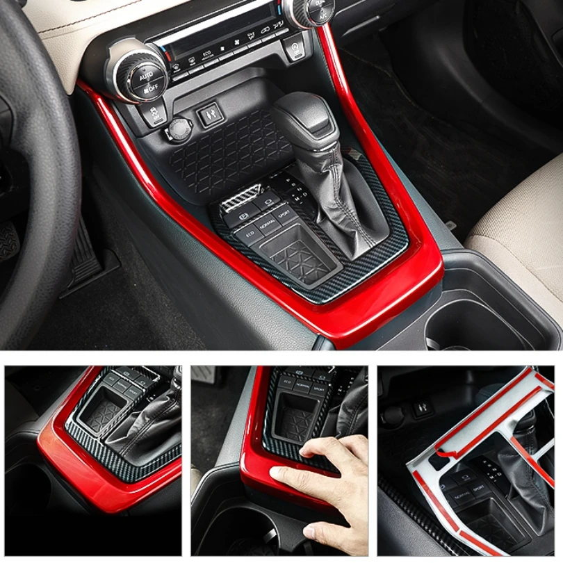 

For Toyota RAV4 Rav 4 2019-2021 2023 Car Interior Details Accessories LHD Central Control Stickers Decoration Cup Holder Cover