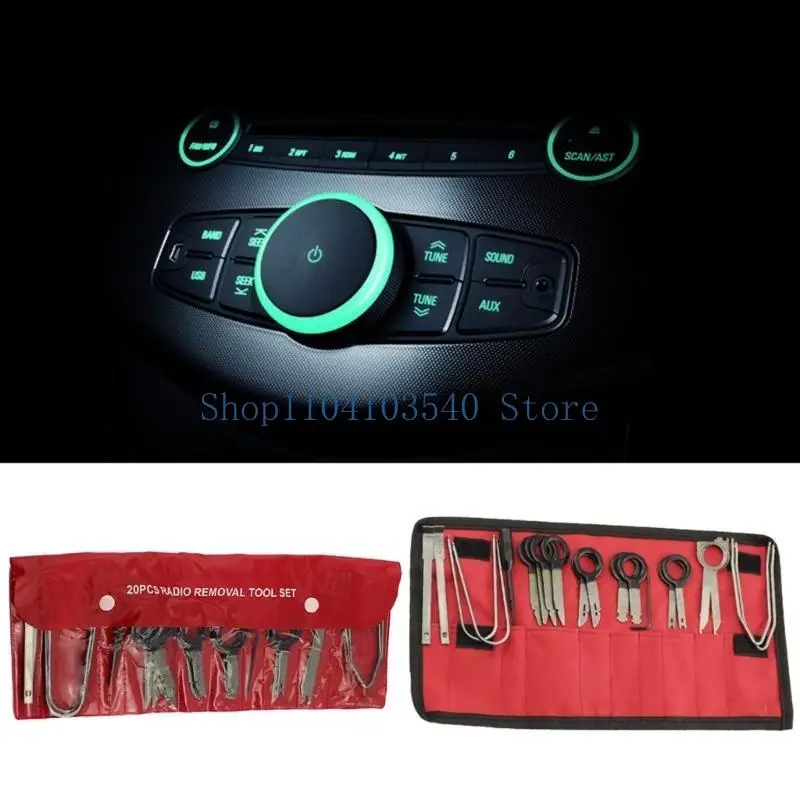 

02DC 20 шт. практичный набор инструментов для разборки автомобильного динамика, автомобильные стереосистемы, радиоключи, для