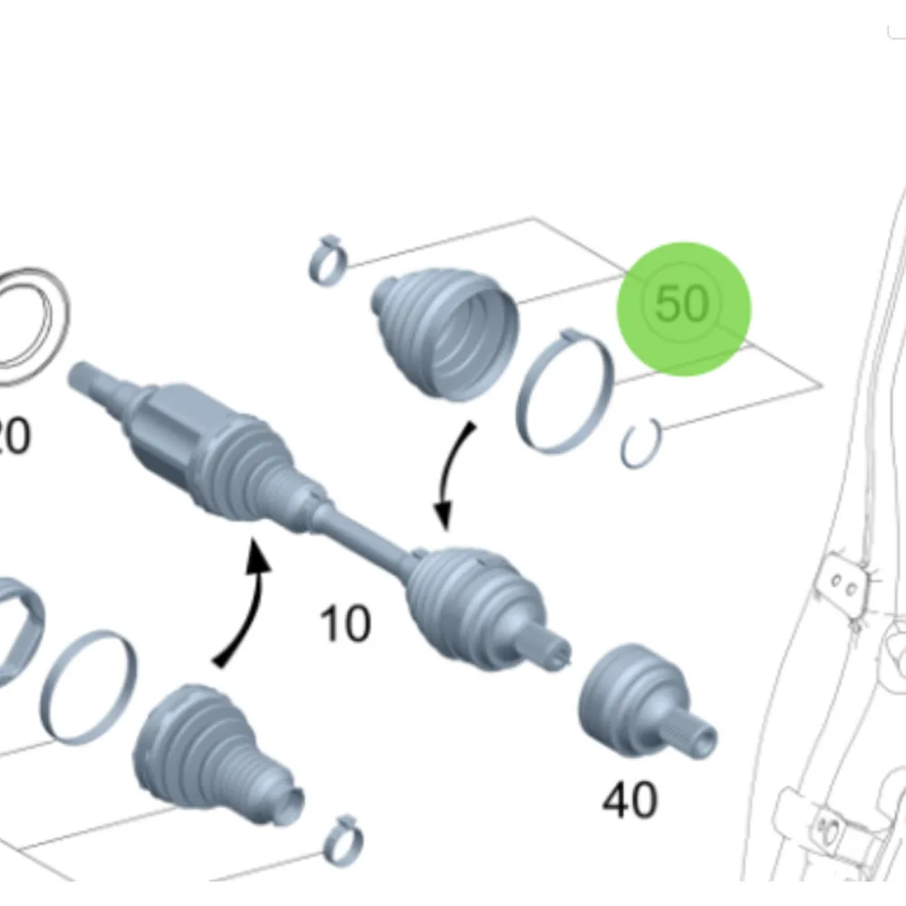 

A2133300006 High Quality Auto Spare Parts Front Outer CV Joint Boot Kit 2133300006 for Mercedes Benz