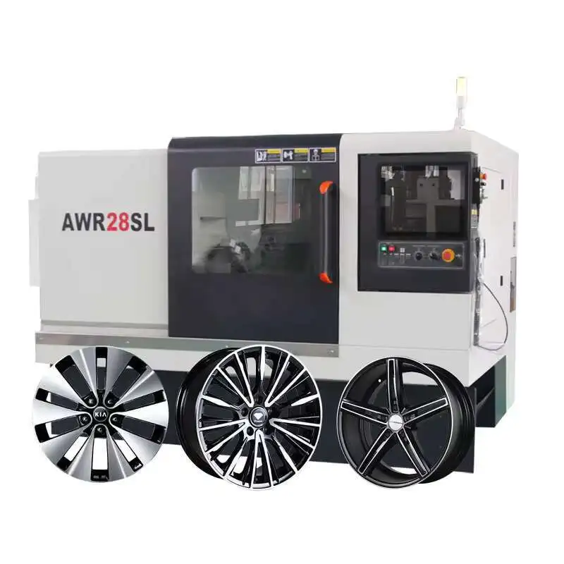 عالية الدقة AWR28SL سرير مائل ضياء قطع عجلة سبيكة أوتوماتيكية مخرطة CNC هاين