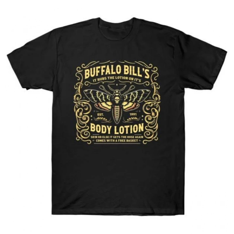 

Buffalo Bills Body Lotion Silence of the lambs Horror movie Hannibal Gift t shirt Dr Lecter Scary Graphic Clothes All size Tee