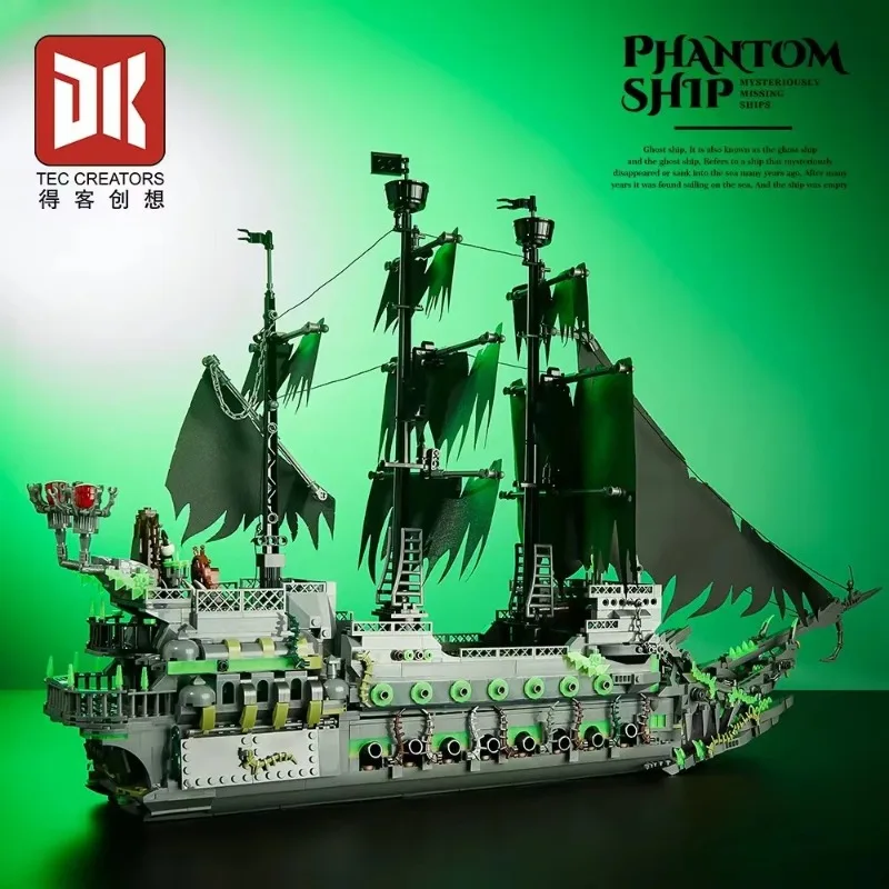 MOC Creative Ghost Pirate Ship Building Block Toy Assembly Model DIY Puzzle Assembly Holiday Gift Toy Decoration Ornaments