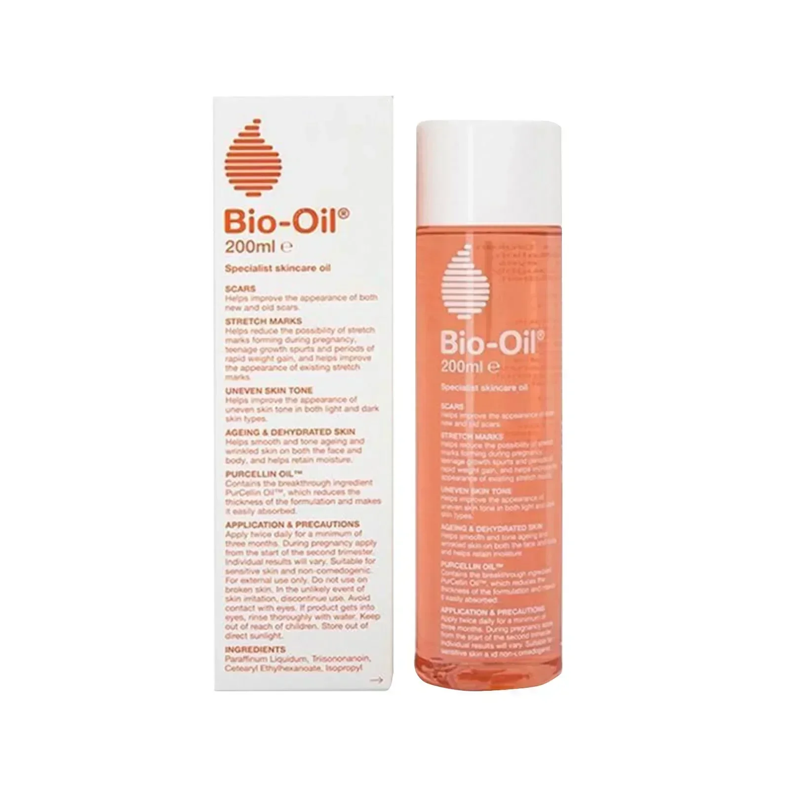 Bio-oil 200ml, previene y desvanece las cicatrices de obesidad del embarazo, es suave y no irritante.