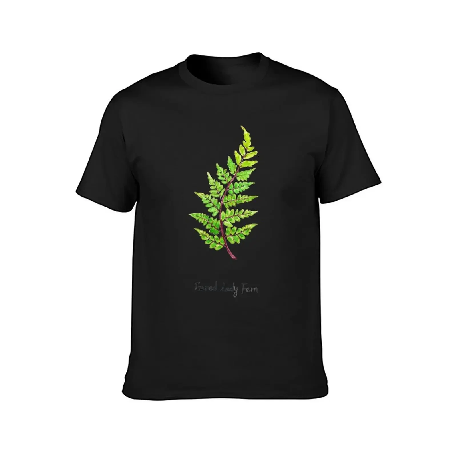 eared lady fern watercolor T-Shirt essential t shirt sports fans workout shirts for men