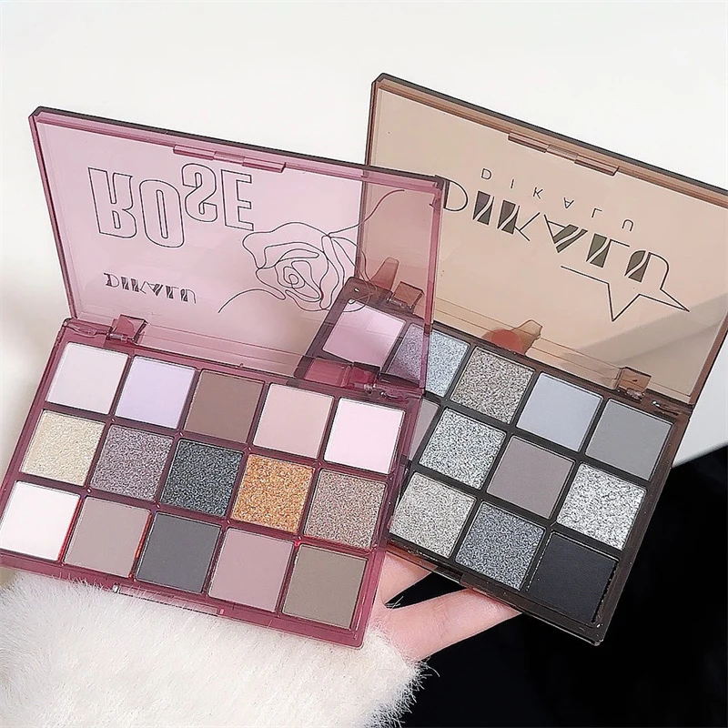 Paleta Cieni do Powiek DIKALU Zielona Fioletowy Brokat Perłowy Matowy Cień do Powiek Makijaż Trwały Kosmetyki do Oczu dla Kobiet