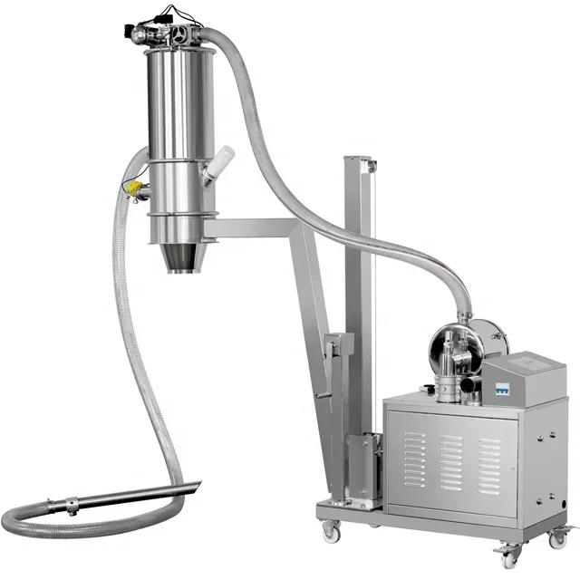 Efficient fully automatic plastic particle conveying vacuum loader with motor as the core component