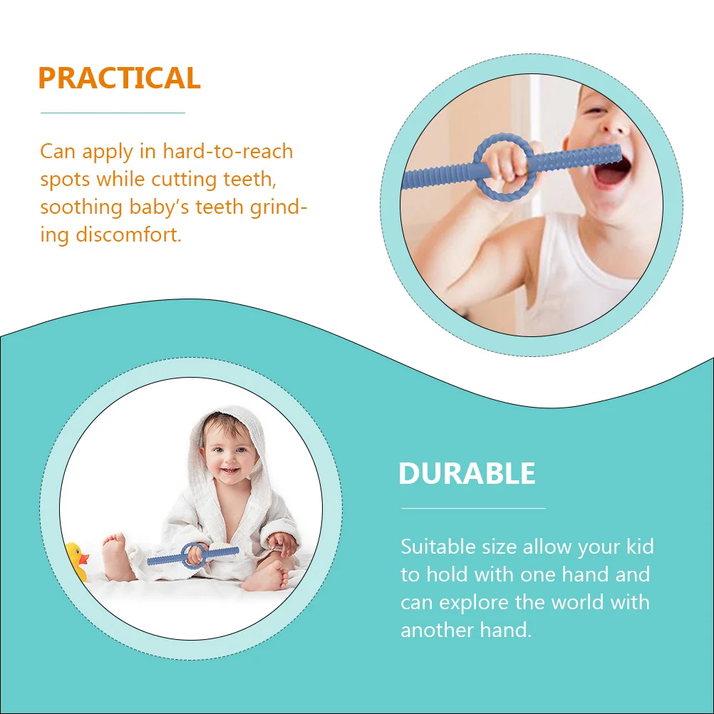 

5Pcs Baby Chewing Stick Teether Smooth Elasticity Gums Relief Sensory Texture 3 Convex Teething Toy Teething Tube