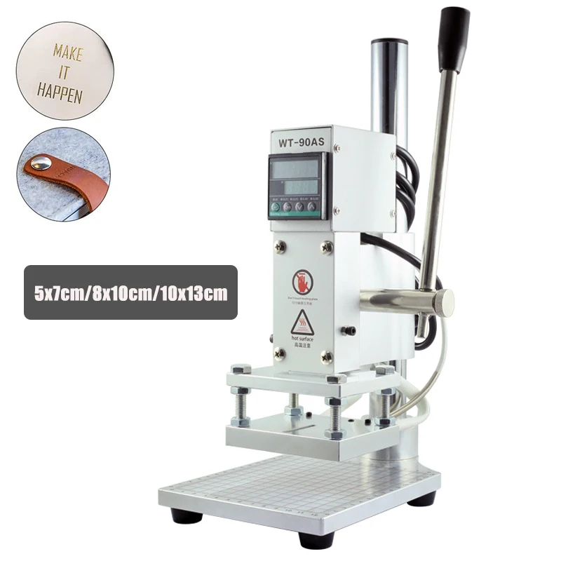 

110V/220V Hot Foil Stamping Machine 5x7cm/8x10cm/10x13cm with Movable Table for PVC Wood PU Leather Logo Embossing Bronzing