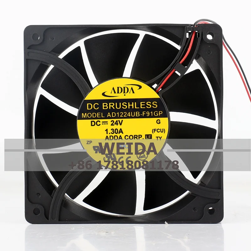 Original ADDA AD1224UB-F91GP 12038 DC24V 1.3A High air volume inverter cooling fan fan 120*120*38MM