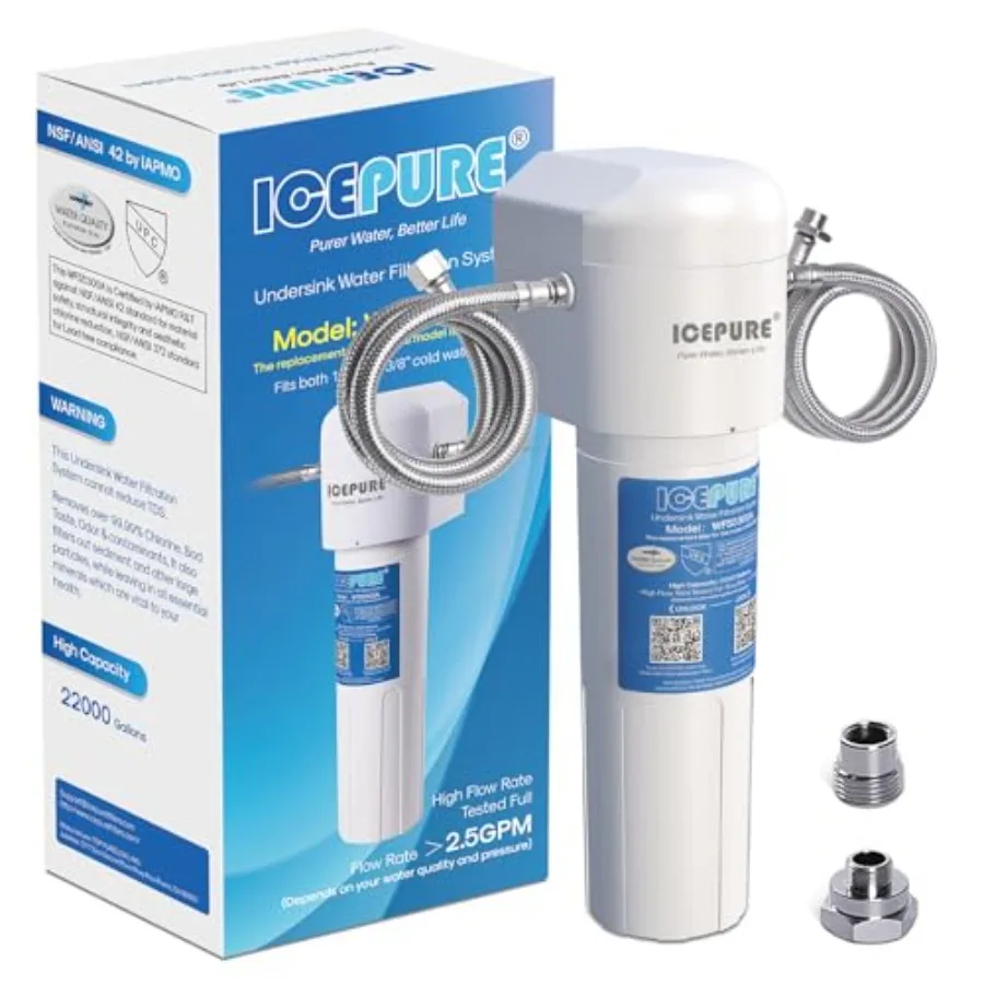 

Under Sink Water Filter System 3 Years or 22000 Gallons Ultra High Life NSF/ANSI 42 Certified Removes Heavy Metals Chlorine Dir