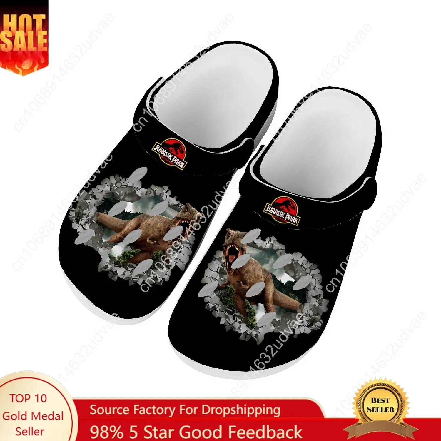 

Jurassic Park Water Shoes Men Women Teenager Comfortable Fashion Home Garden Clogs Custom Sandals Beach Breathable Hole Slipper