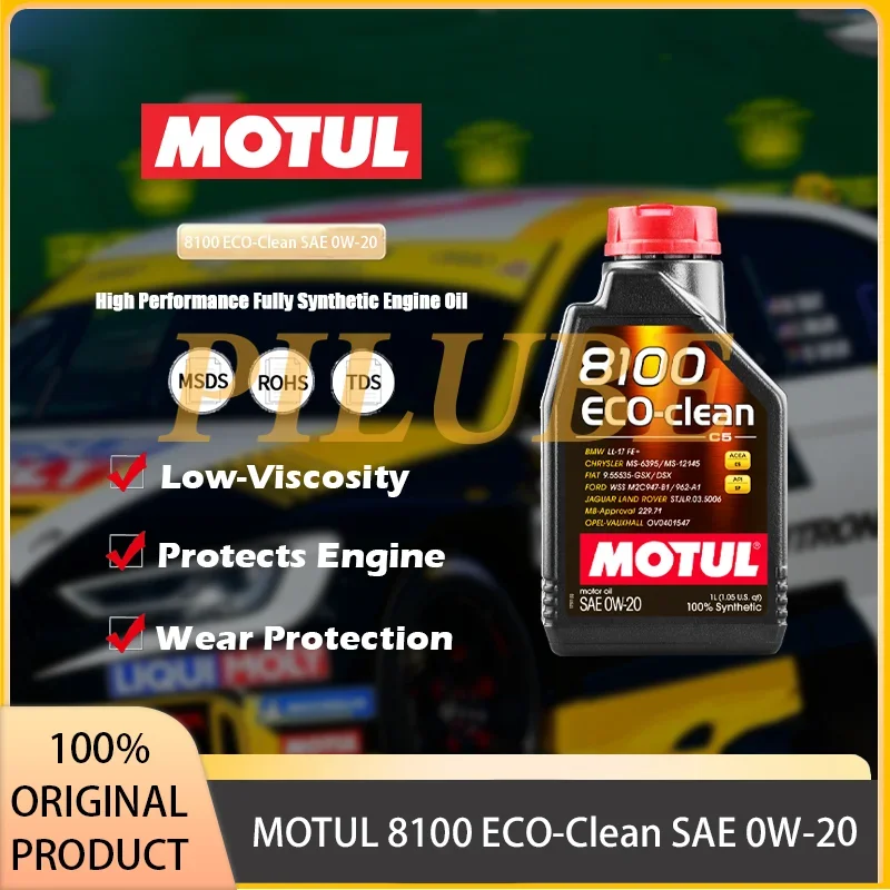 MOTUL 8100 ECO-Clean SAE 0W-20 Fully Synthetic Engine Oil for Fuel Economy and Engine Protection Original Product