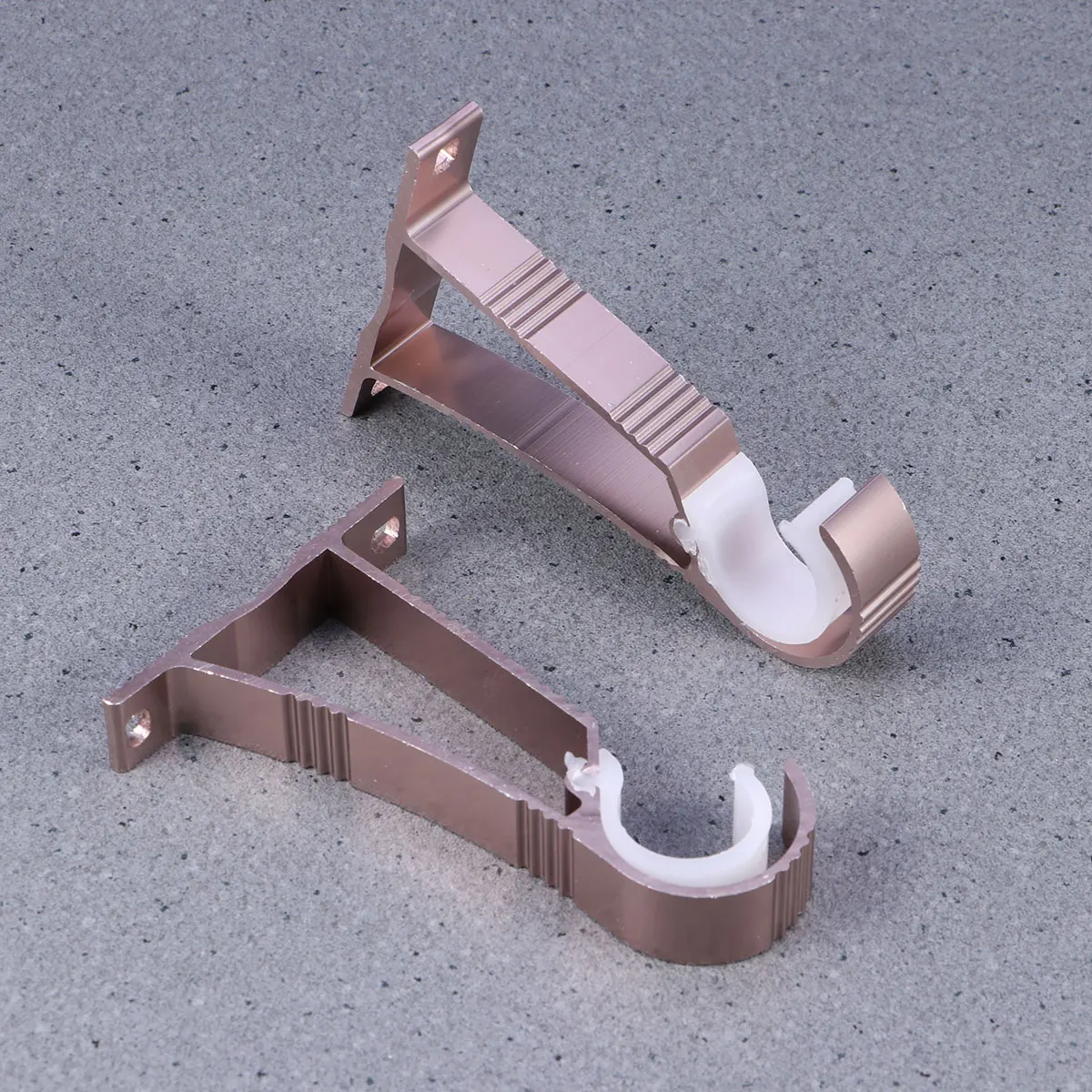 

2pcs Aluminum Alloy Curtain Rod Brackets Ceiling Mount Sturdy Holders For Drapery Window Door Single Rods Replacement Screws