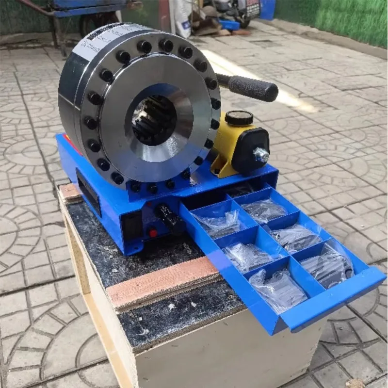 Household Hydraulic Pipe Press Crimping Machine, Manual Explosion-proof Brake & High Pressure Oil Pipe Tool with 7 Molds