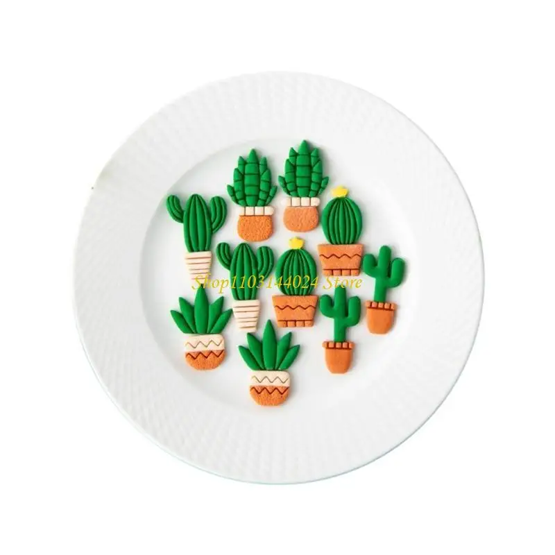 N5KE Clay Jewelry Making Supplies Clay Tools Soft Pottery Cutting Moulds Cacti