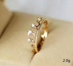 Luxury Simple and Exquisite Crown Inlaid White Rhinestone Woman Ring 2023 New Women Jewelry Factory Direct Supply