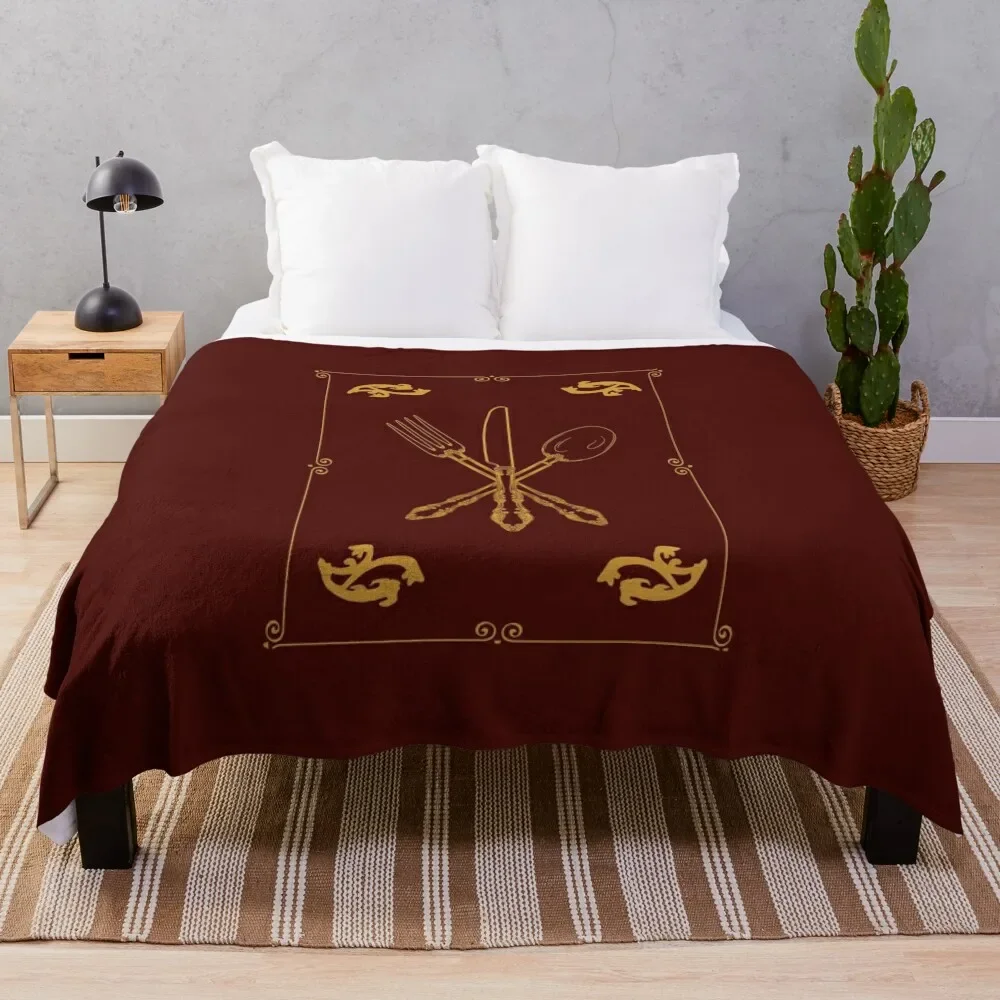 

Just Add Magic Utensils Gold with Border Throw Blanket Luxury Brand Luxury St Blankets Sofas Of Decoration Stuffeds Blankets