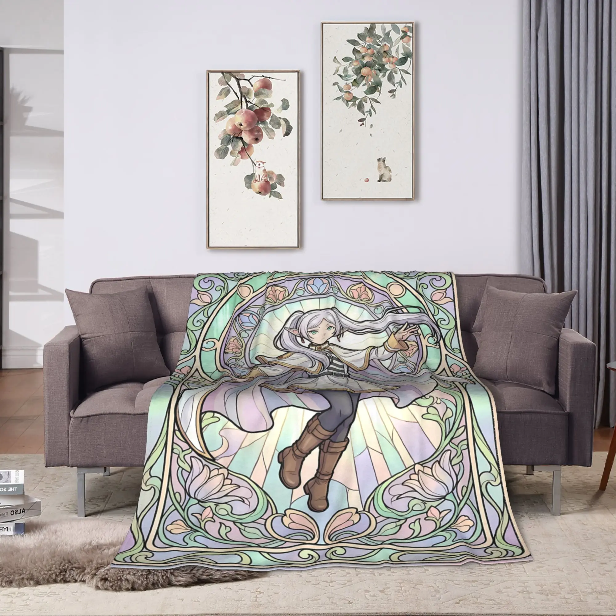 Warm Soft Blanket Anime Frierens Beyonds Journey's End Throw Blanket Flannel Bedspread For Home Decor Fluffy Sofa Bed Cover