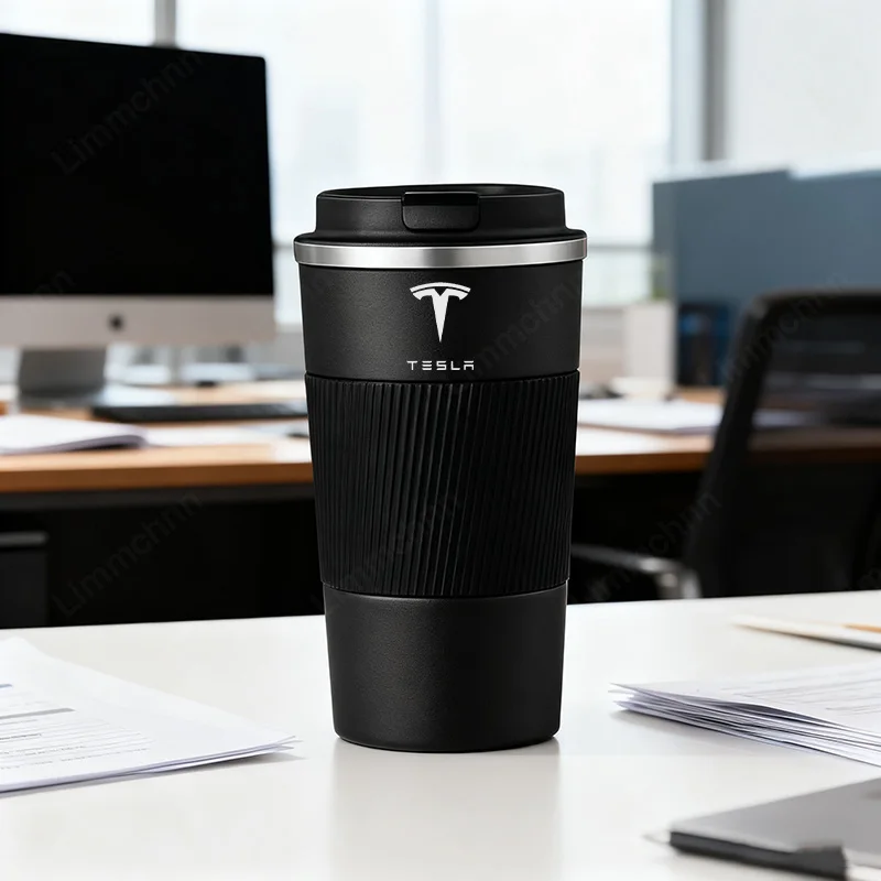 

Stainless Steel Coffee Cup Office Mug Car Logo Water Cups For Tesla Model 3 Model S Model X Model Y Roadster SpaceX Car Sticker